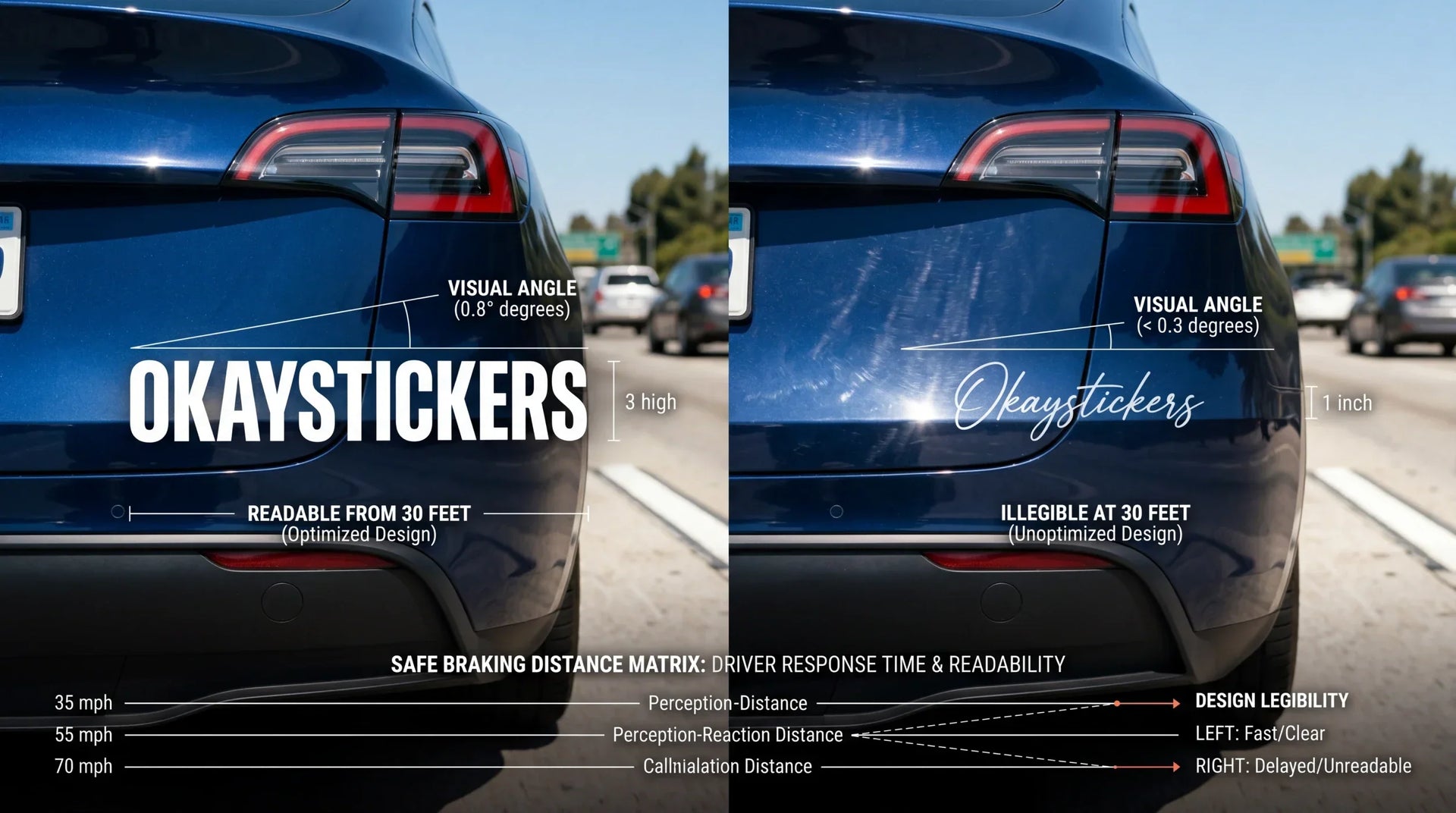 Designing Bumper Stickers: Optimal Font Sizes and Layouts for Cars