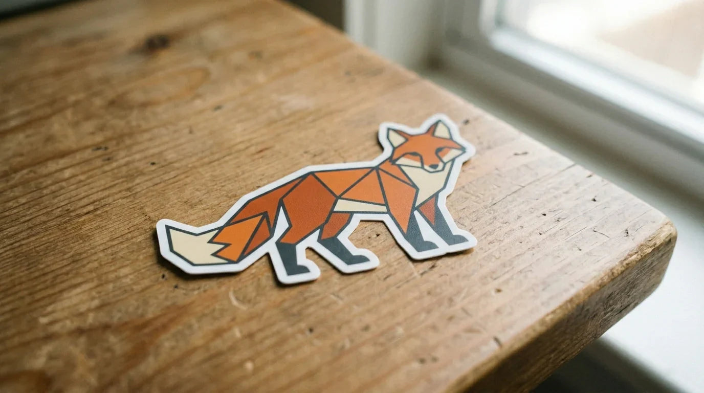 Professional custom-shaped die-cut vinyl stickers with precision laser-cut edges.