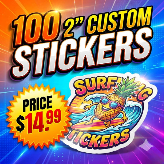 100 2" Gloss Custom Vinyl Stickers