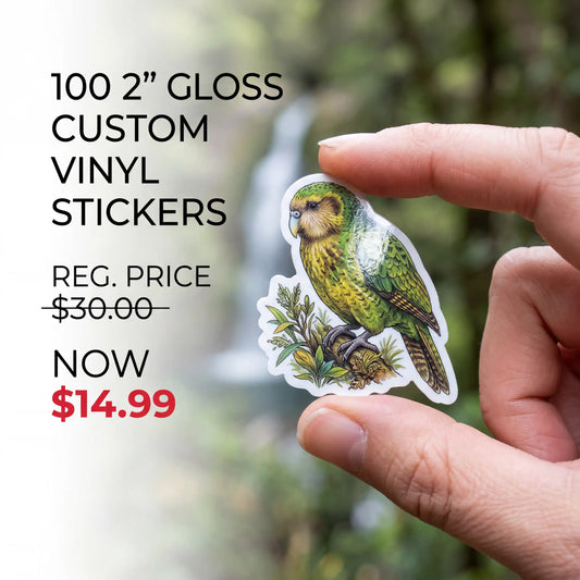 100 2" Gloss Custom Vinyl Stickers