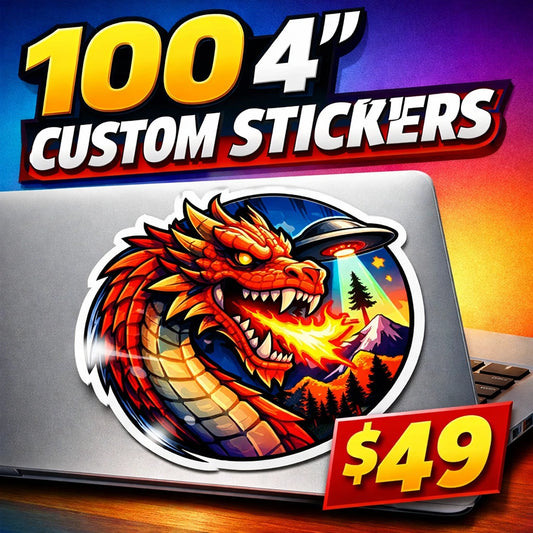 100 Custom 4.0" Vinyl Stickers