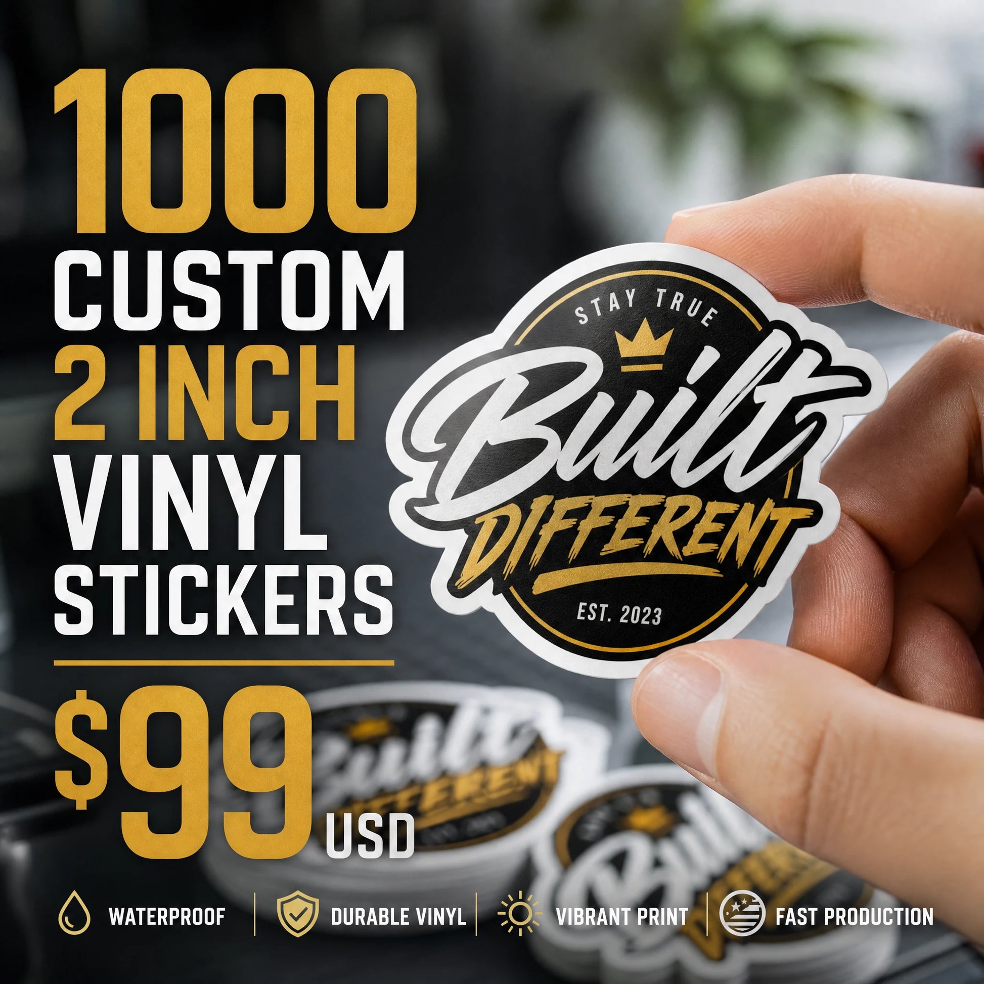 1000 Custom 2 Inch Vinyl Stickers