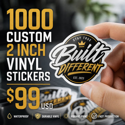 1000 Custom 2 Inch Vinyl Stickers