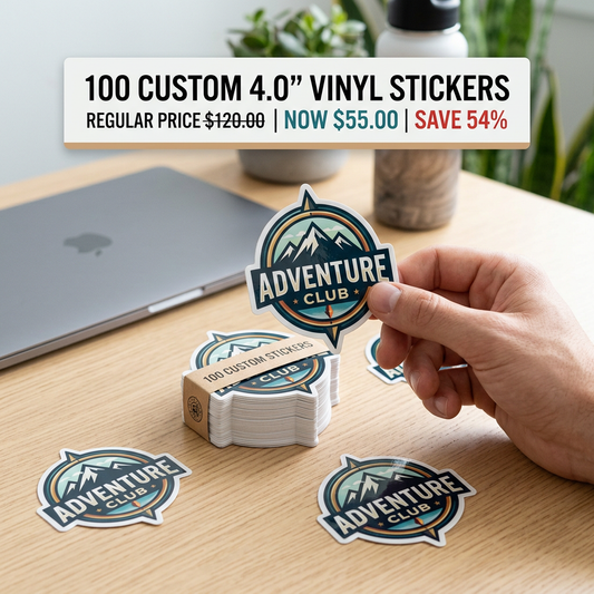 100 Custom 4.0" Vinyl Stickers