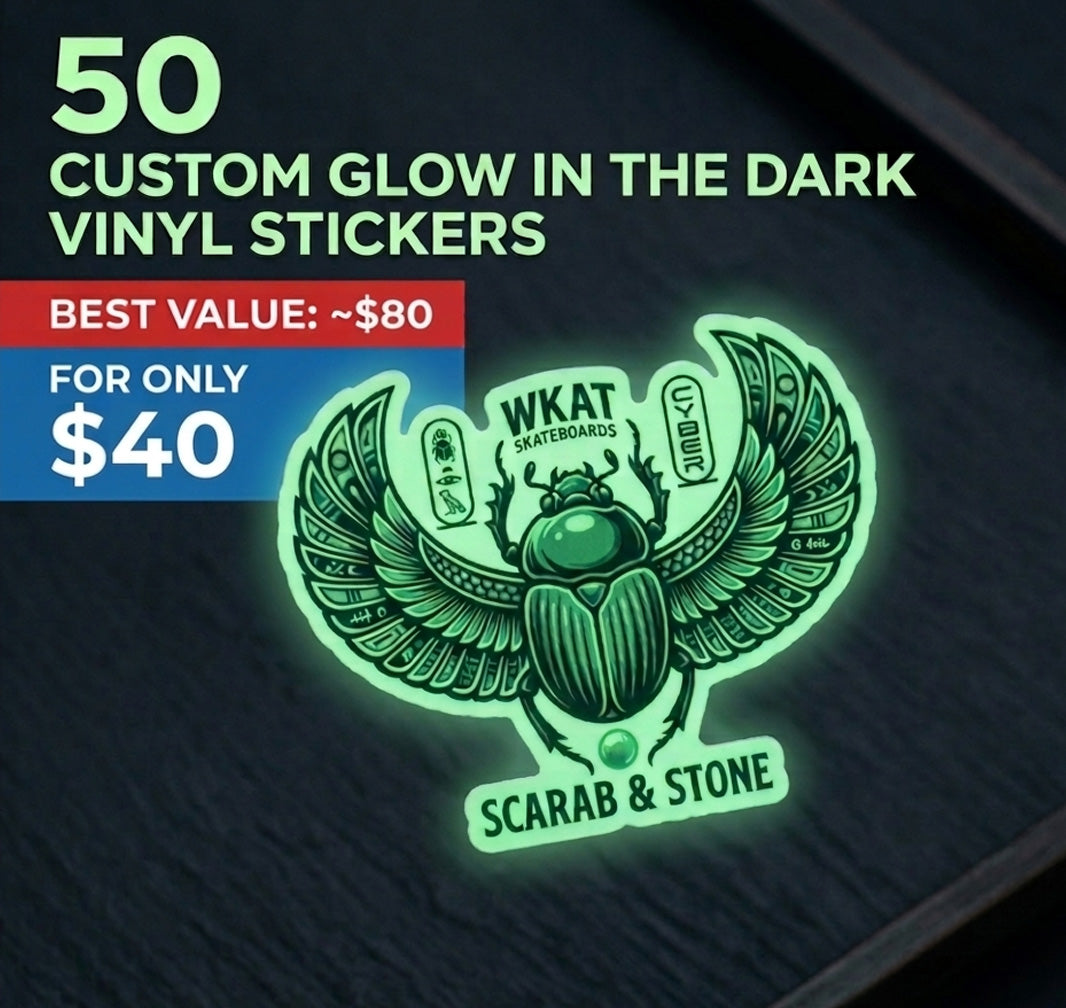 50 2" Custom Glow In The Dark Stickers