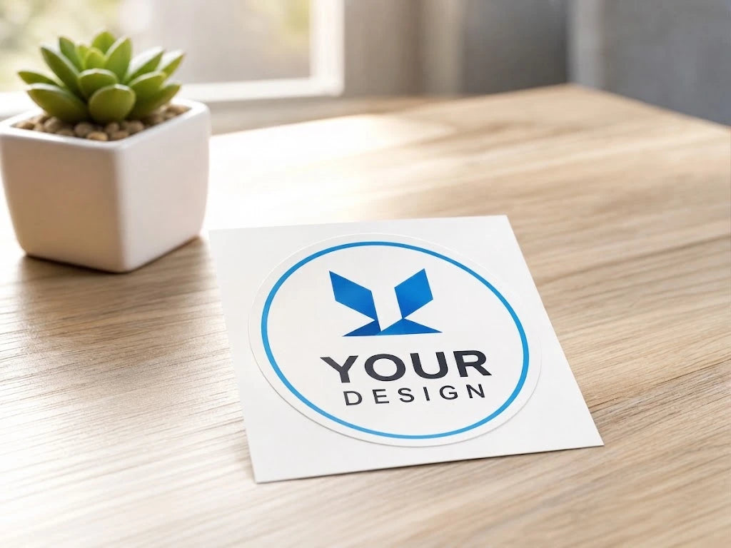 Custom vinyl logo stickers for business branding