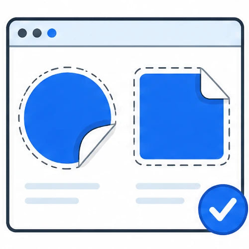 Step 1: Choose custom sticker shapes, sizes, and finishes for your order