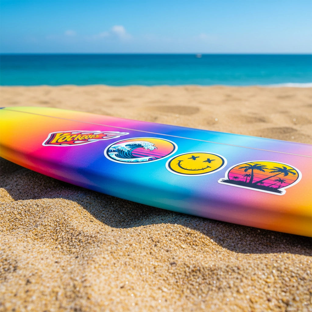 Custom Surfboard Stickers & Surf Shop Vinyl Decals | Okaystickers